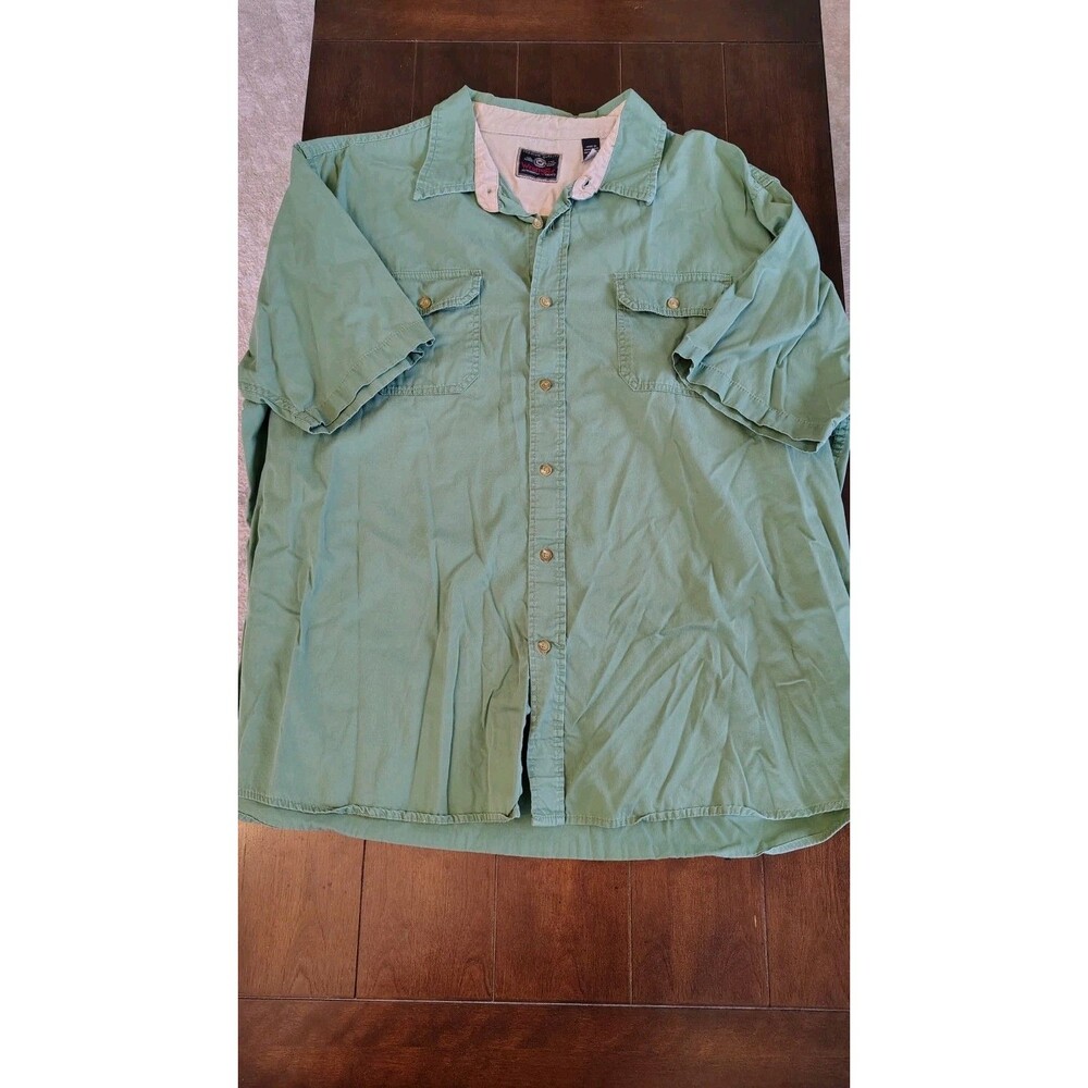 Wrangler Mens Green 2XL Premium Quality Short Sleeve Button Up Shirt Western